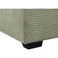 ECKSOFA in Cord Olivgrün  - Salbeigrün/Schwarz, KONVENTIONELL, Holz/Textil (298/202cm) - Carryhome