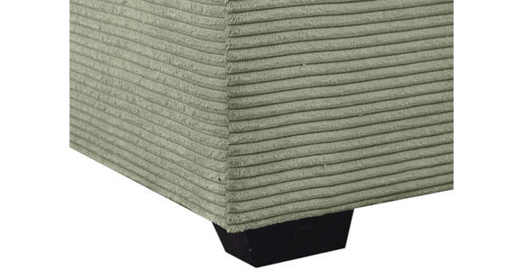 ECKSOFA in Cord Olivgrün  - Salbeigrün/Schwarz, KONVENTIONELL, Holz/Textil (298/202cm) - Carryhome