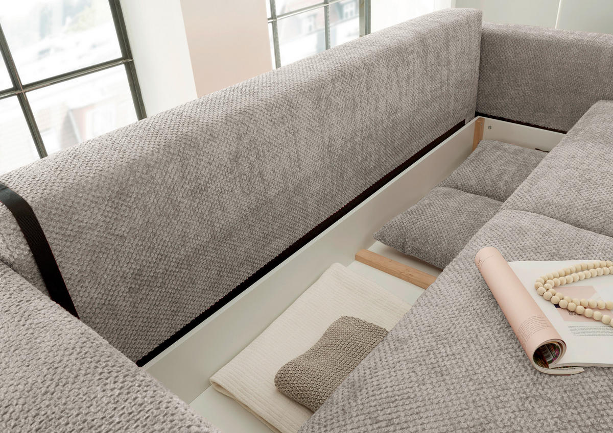 SCHLAFSOFA in Mikrovelours Taupe  - Taupe/Schwarz, Konventionell, Kunststoff/Textil (235/88/120cm) - MID.YOU