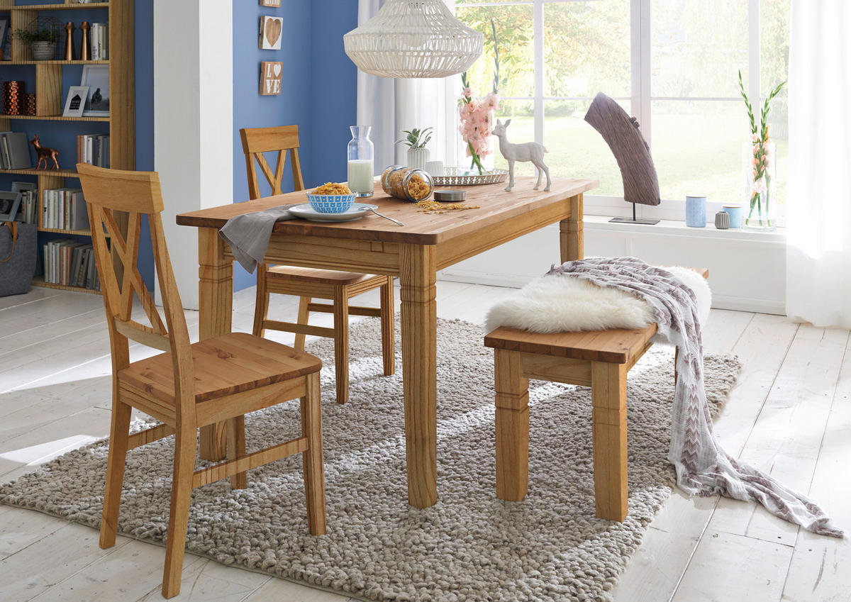 ESSTISCH in Holz 160/90/78 cm  - Laugenfarbig, ROMANTIK / LANDHAUS, Holz (160/90/78cm) - Boxxx