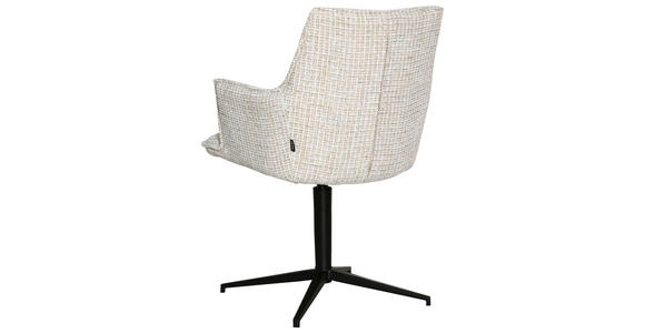 ARMLEHNSTUHL in Eisen Chenille - Beige/Schwarz, MODERN, Textil/Metall (59,5/87,5/62,5cm) - Novel