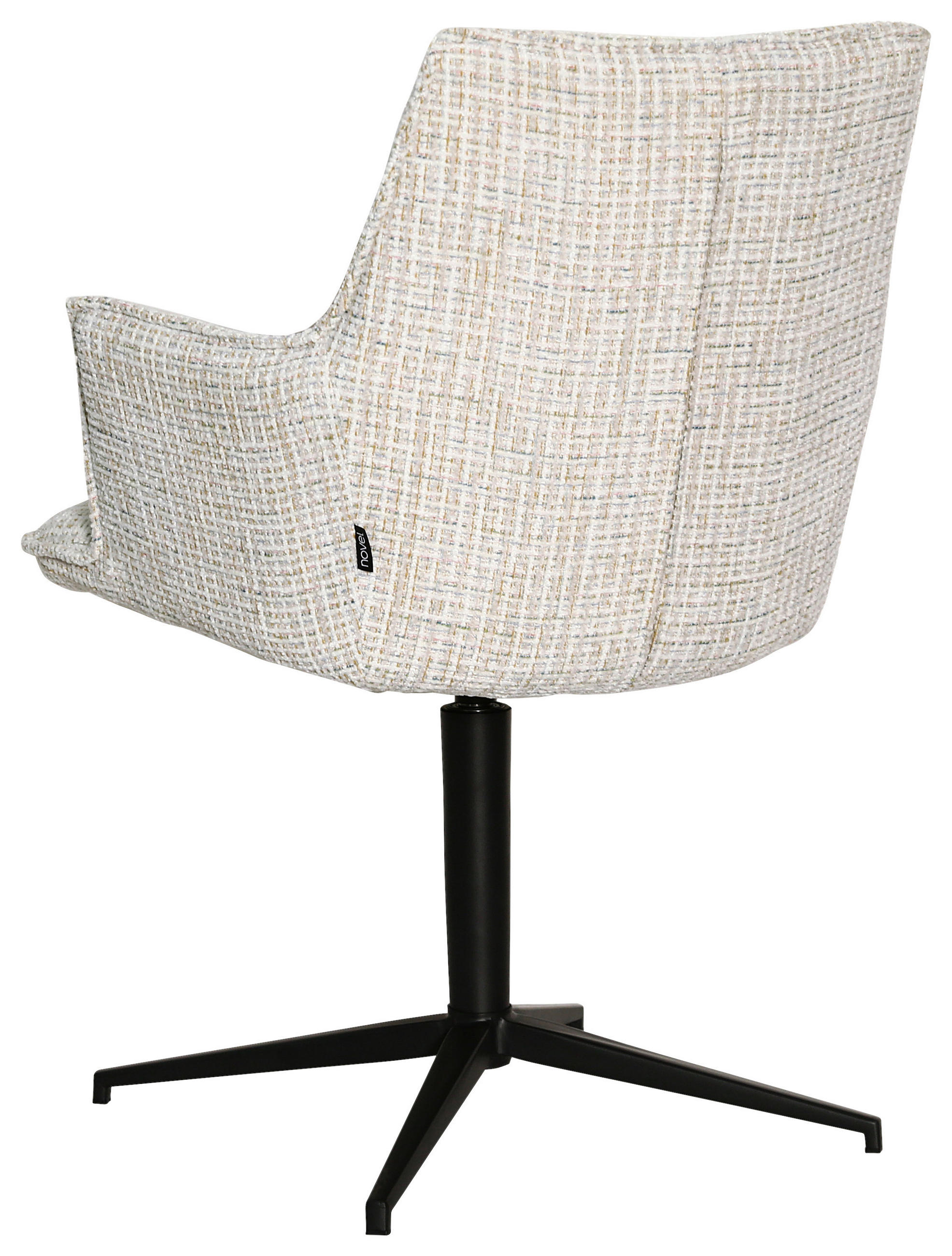 ARMLEHNSTUHL  in Eisen Chenille  - Beige/Schwarz, MODERN, Textil/Metall (59,5/87,5/62,5cm) - Novel