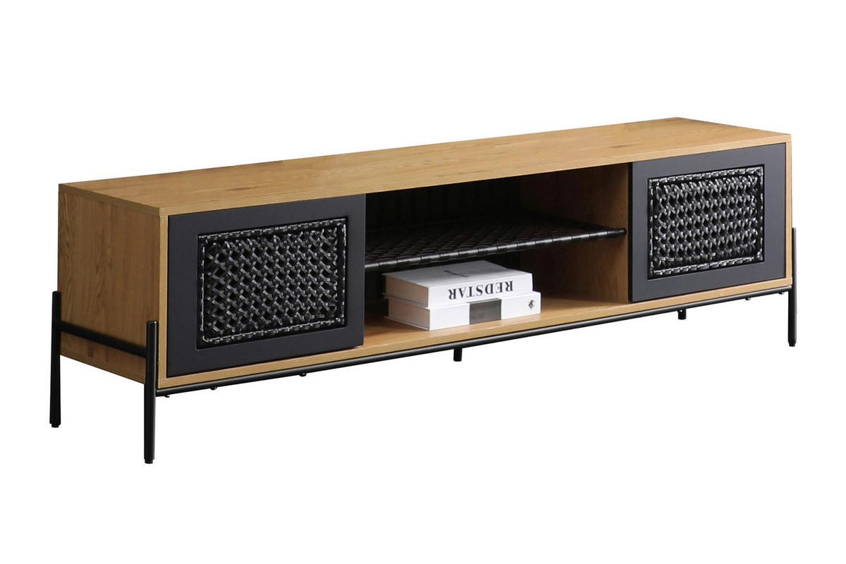 LOWBOARD  in 161/47/40 cm  - Schwarz/Naturfarben, Design, Holzwerkstoff/Kunststoff (161/47/40cm) - Livetastic