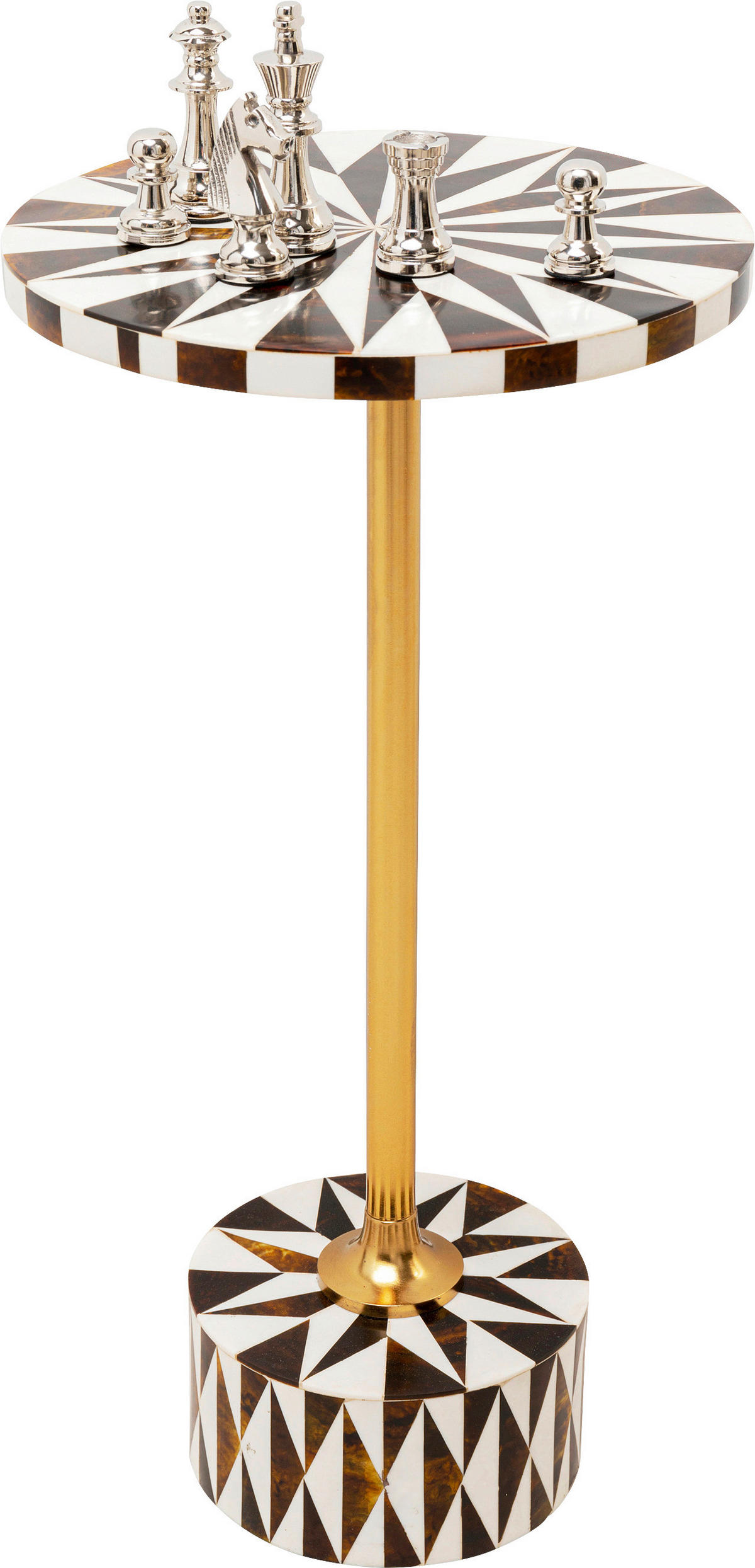 BEISTELLTISCH in Metall, Kunststoff, Holzwerkstoff 25/25/50 cm  - Dunkelbraun/Goldfarben, Design, Holzwerkstoff/Kunststoff (25/25/50cm) - Ambia Home