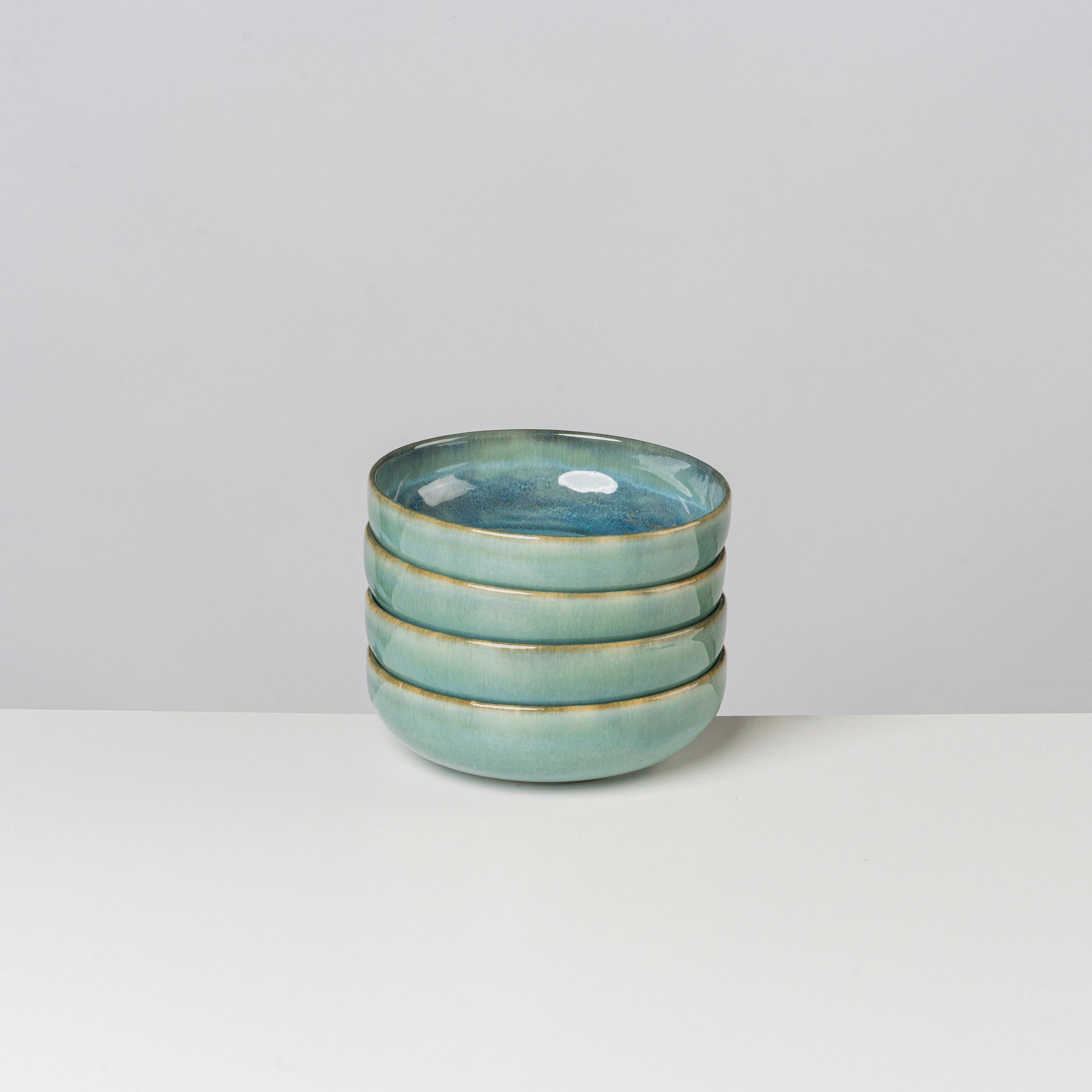 MÜSLISCHALENSET TIEFER SEE 4-teilig  - Blau/Grün, Basics, Keramik (16/4.7cm) - Gipfelstück