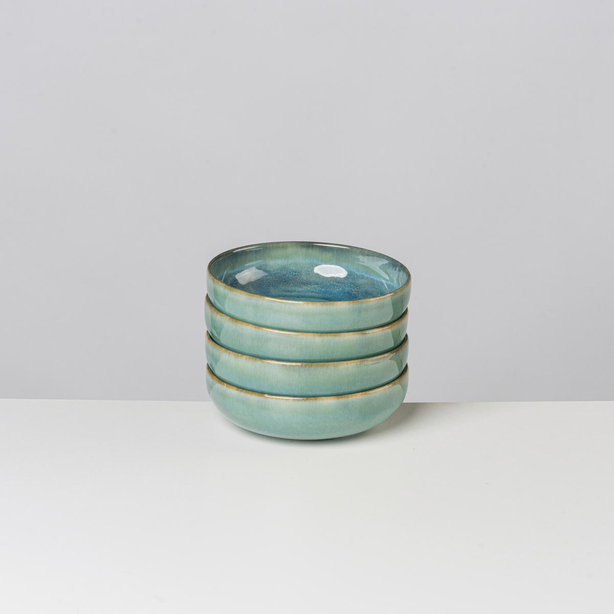 MÜSLISCHALENSET TIEFER SEE 4-teilig  - Blau/Grün, Basics, Keramik (16/4.7cm) - Gipfelstück