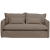 HUSSEN-SOFA in Flachgewebe, Bouclé Braun  - Braun, Trend, Textil/Metall (195/82/98cm) - Livetastic
