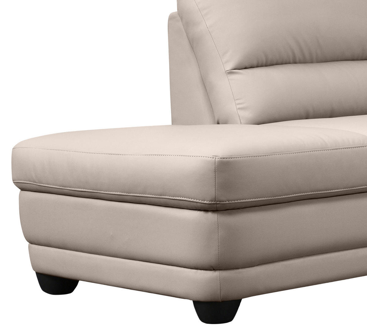 ECKSOFA in Lederlook Sandfarben  225/245 cm  - Sandfarben, Design, Kunststoff/Textil (225/245cm) - Livetastic
