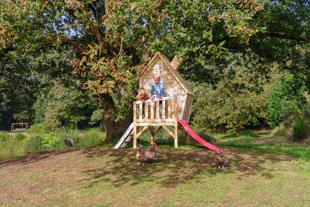 SPIELHAUS  - Rot/Grün, KONVENTIONELL, Holz (246/166/227cm) - EXIT Toys