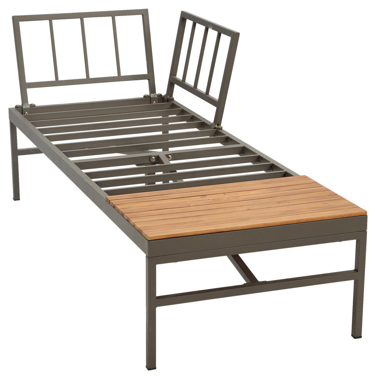 LOUNGEGARNITUR   57/35/57 cm Akazie vollmassiv Aluminium  - Beige/Beigebraun, MODERN, Holz/Textil (57/35/57cm) - Ambia Garden
