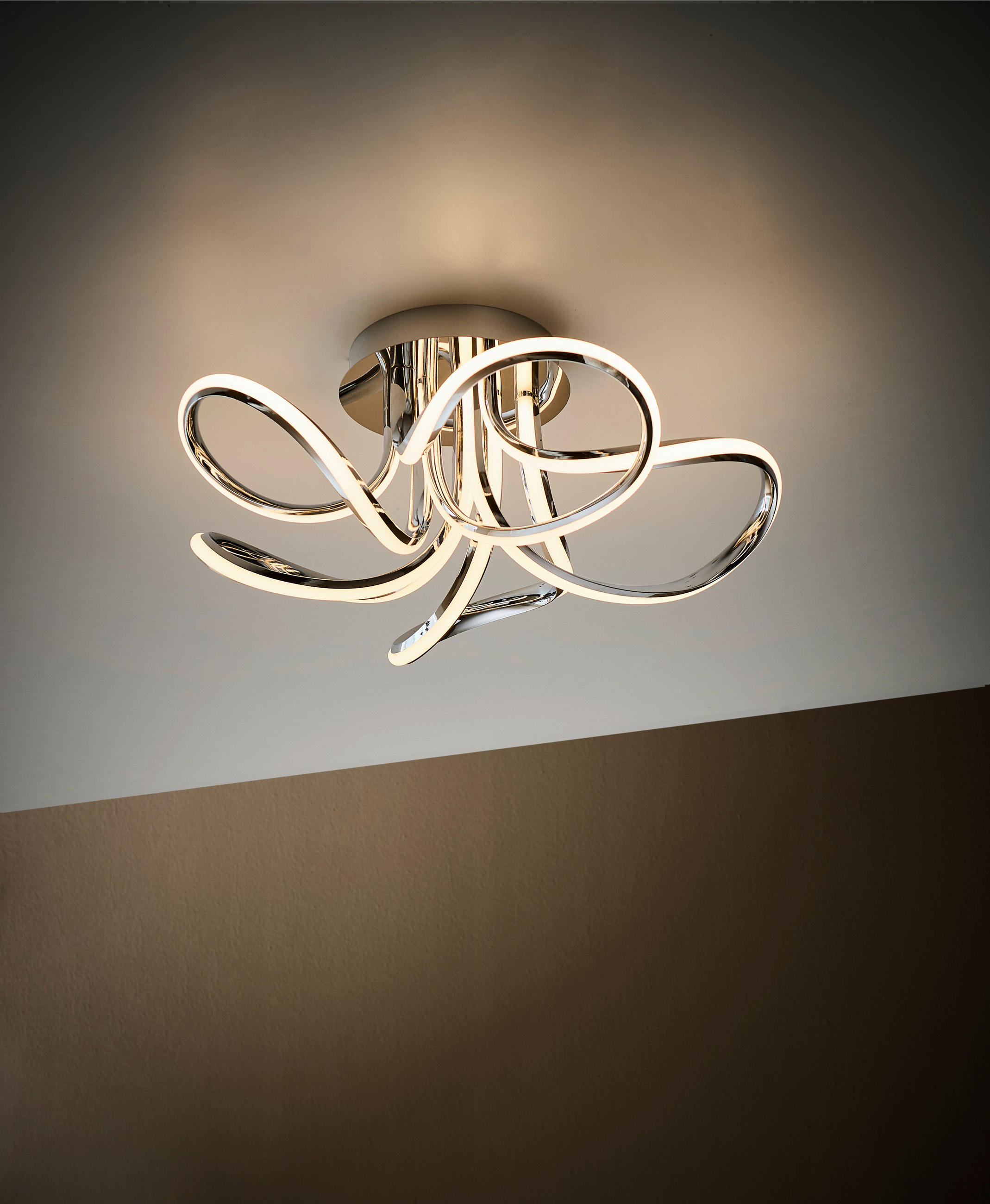 STROPNÉ LED SVIETIDLO, 58/22 cm  - strieborná, Trend, kov/plast (58/22cm) - Novel