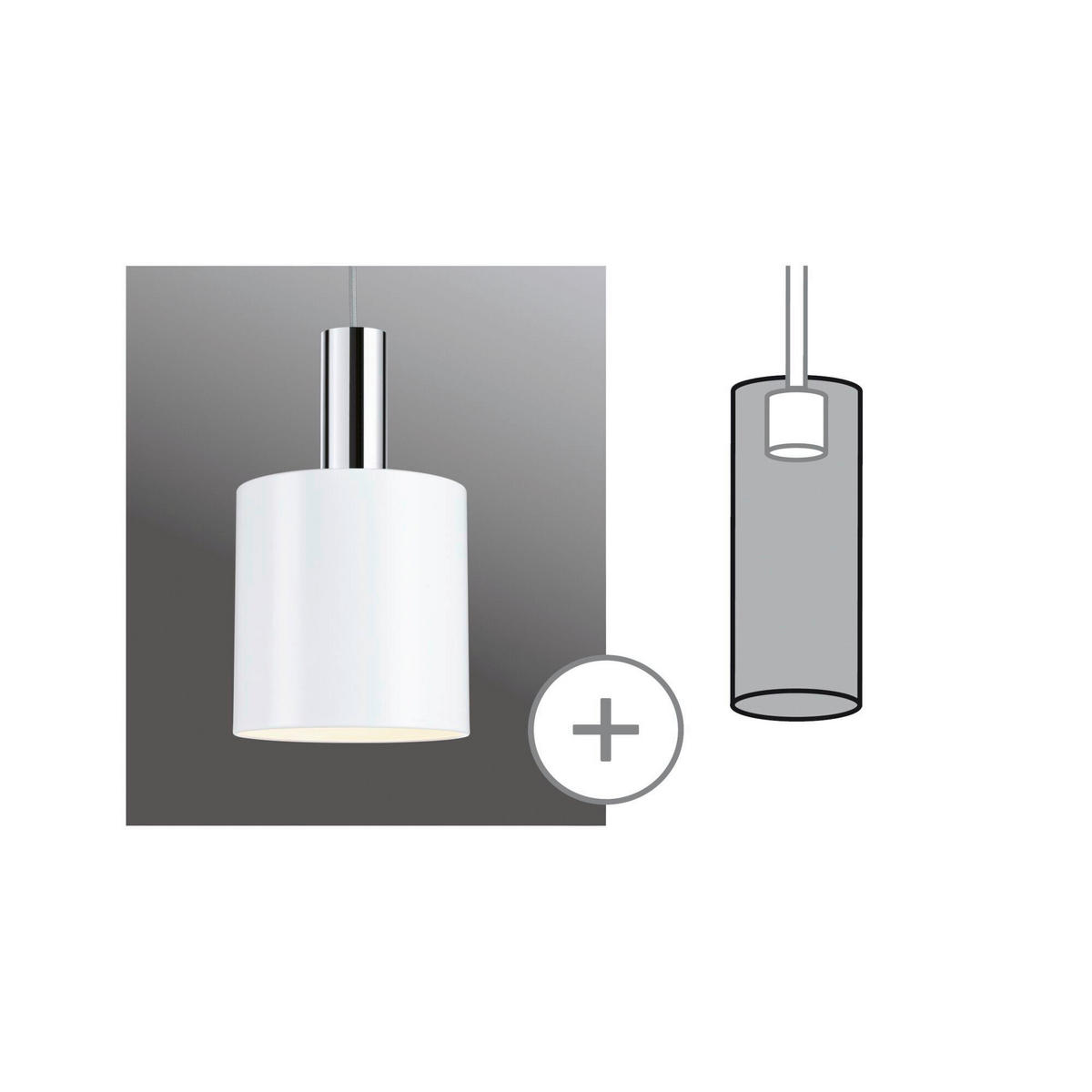 SCHIENENSYSTEM-LEUCHTENSCHIRM 16/17 cm   - Weiß, Basics, Metall (16/17cm) - Paulmann