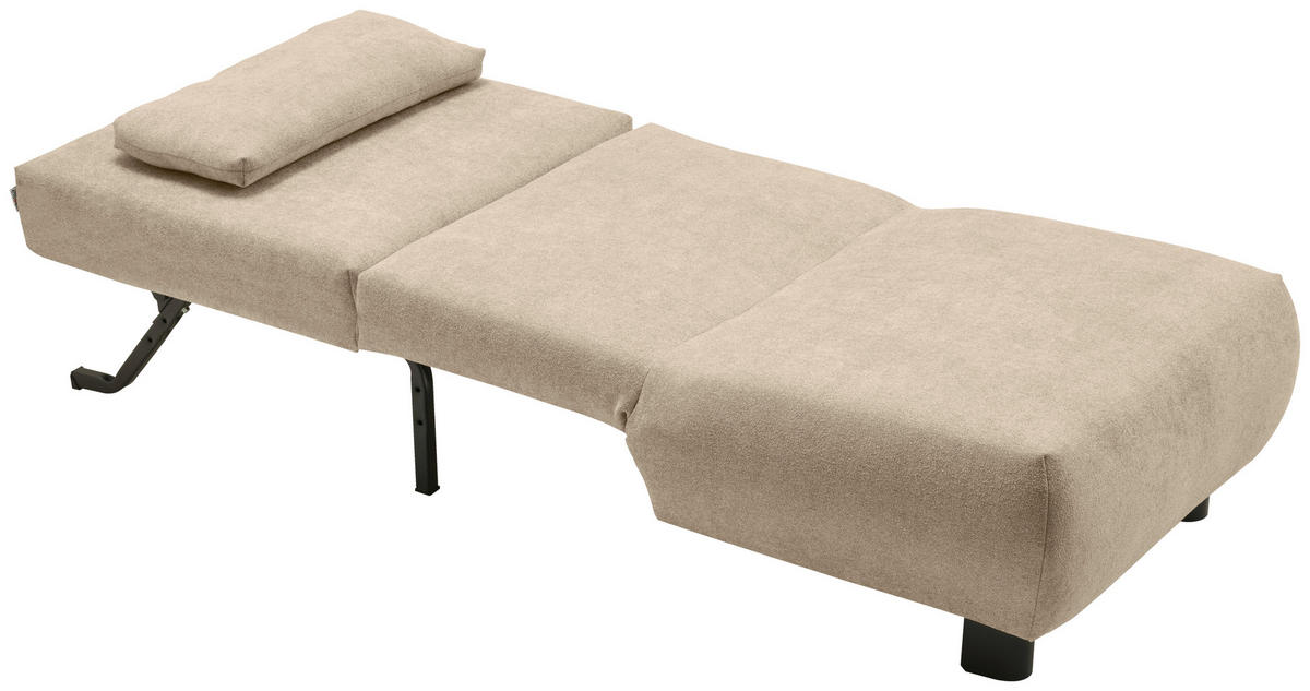 SCHLAFSESSEL Flachgewebe Beige    - Beige/Schwarz, KONVENTIONELL, Textil/Metall (90/85/100cm) - Carryhome