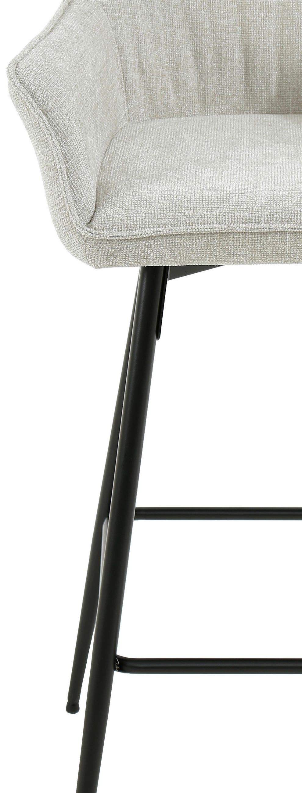BARHOCKER Leinenoptik Schwarz, Beige Eisen Pappel Sperrholz inklusive Armlehnen  - Beige/Schwarz, KONVENTIONELL, Holz/Textil (57/105/57cm) - MID.YOU