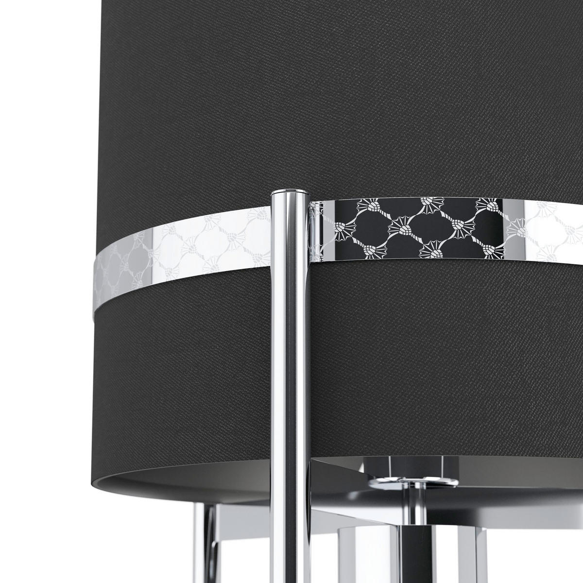 STEHLEUCHTE - Chromfarben/Schwarz, Design, Textil/Metall (30/146cm) - Eglo