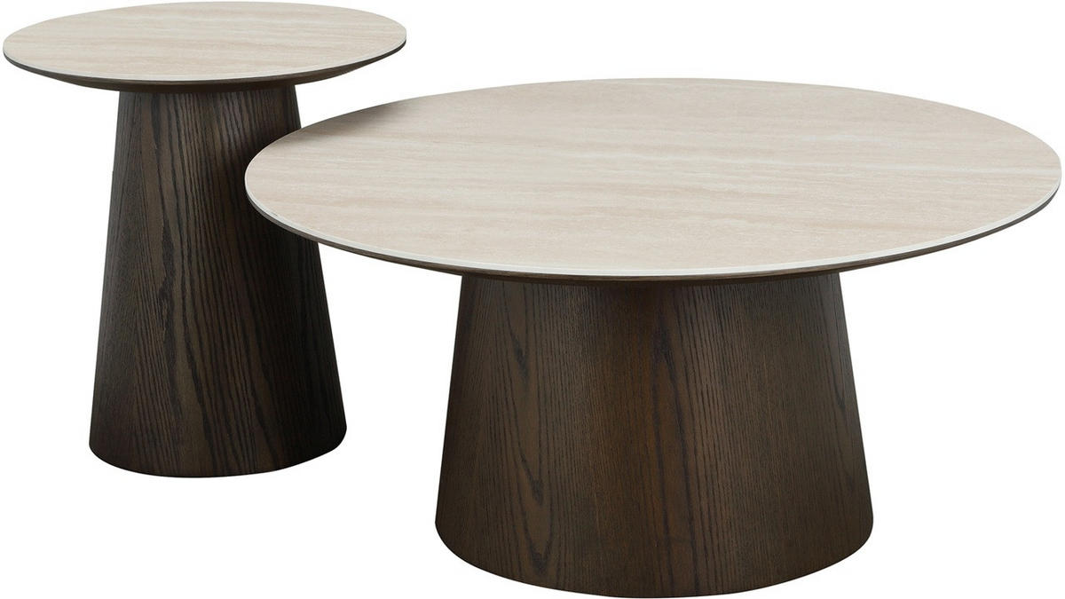 SOFFBORD i trä, keramik 90/90/42 cm  - beige/brun, Design, trä/keramik (90/90/42cm) - Best Price