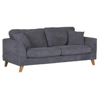 3-SITZER-SOFA Cord Dunkelgrau  - Dunkelgrau/Buchefarben, Design, Holz/Textil (200/63/90cm) - MID.YOU