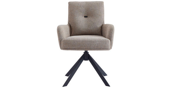 ARMLEHNSTUHL in Eisen Webstoff - Gelb/Schwarz, Design, Textil/Metall (60,5/67/88cm) - Novel