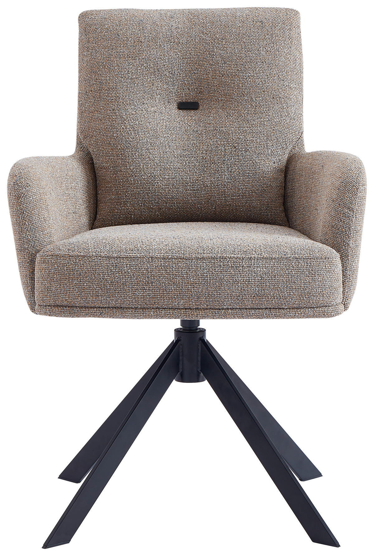 SCAUN CU BRAȚE in gri, galben, negru  - galben/negru, Design, metal/textil (60,5/88/67cm) - Novel