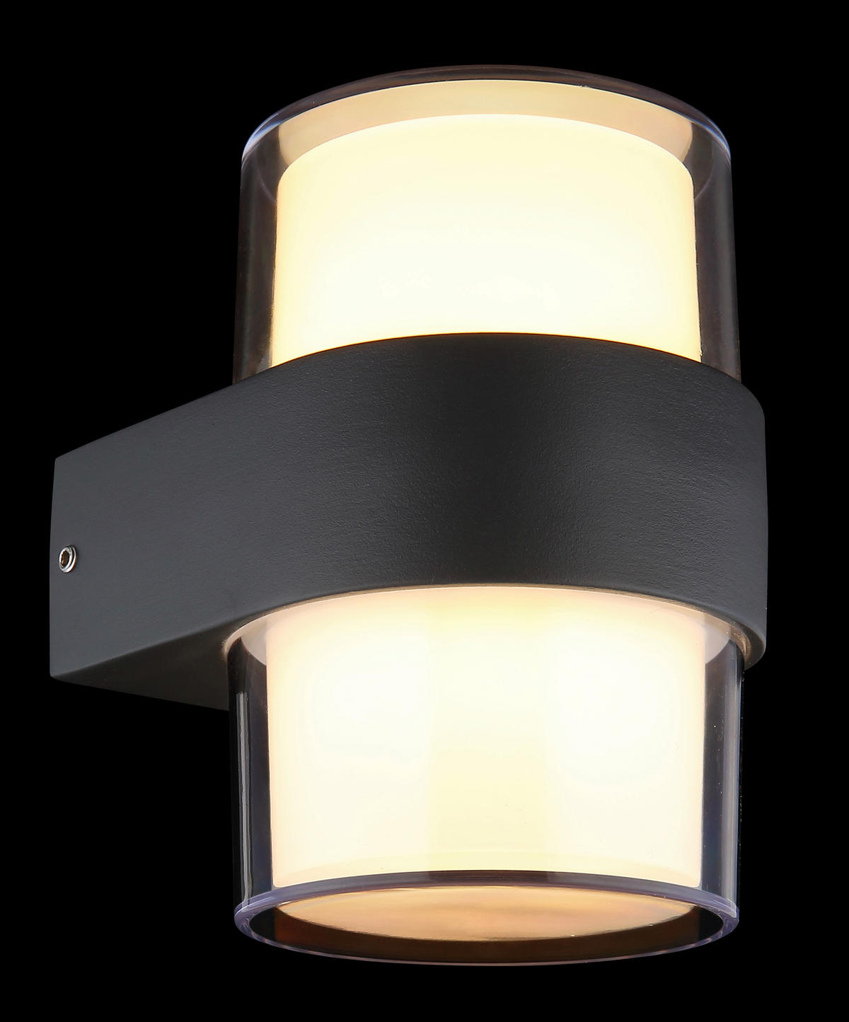 AUßENLEUCHTE 9,6/6 cm   - Klar/Anthrazit, Design, Kunststoff/Metall (9,6/6cm) - Globo