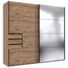 ORMAR S KLIZNIM VRATIMA boje hrasta, prozirno   - boje hrasta/prozirno, Moderno, drvni materijal/metal (225/210/64cm) - Modern Living