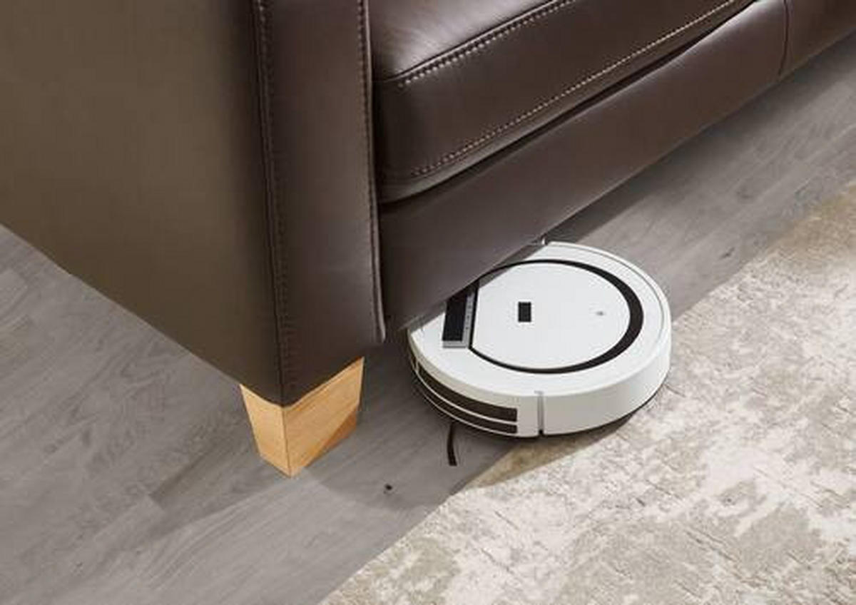 ECKSOFA in Echtleder Dunkelbraun  - Eiche Bianco/Dunkelbraun, Konventionell, Leder/Holz (235/259cm) - Valdera