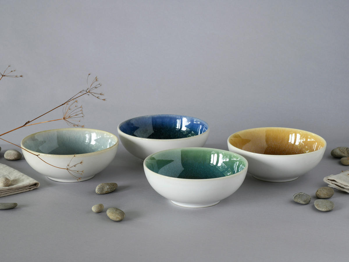 SCHÜSSELSET 4-teilig Caldera Mix   - Türkis/Bernsteinfarben, Basics, Keramik (16,5/6cm) - Creatable