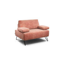 SESSEL in Samt Rosa  - Schwarz/Rosa, Design, Textil/Metall (114-142/85/86-94cm) - SENSOO