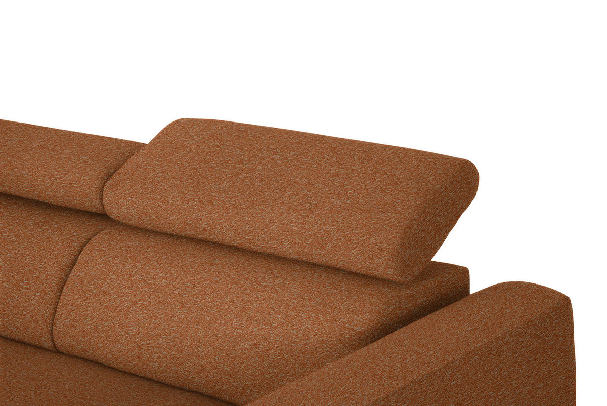 ECKSOFA in Struktur Rostfarben  205/280 cm  - Rostfarben/Schwarz, Design, Textil/Metall (205/280cm) - Xora