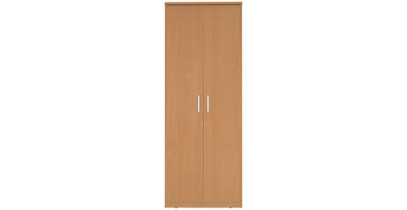 KLEIDERSCHRANK 72/194/54 cm 2-türig Buchefarben - Silberfarben/Buchefarben, Basics, Holzwerkstoff/Kunststoff (72/194/54cm) - Xora