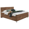 BOXSPRINGBETT 140/200 cm  in Braun  - Chromfarben/Braun, Konventionell, Kunststoff/Textil (140/200cm) - Hom`in