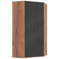 ECKSCHRANK in  - Chromfarben/Eichefarben, Modern, Glas/Holzwerkstoff (120/236/120cm) - MID.YOU