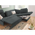 ECKSOFA in Struktur Dunkelgrau  - Dunkelgrau/Schwarz, Natur, Textil/Metall (288/233cm) - Valnatura