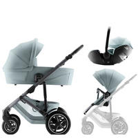 KINDERWAGENSET  Smile 5Z Set  Harbour Blue  - Pastellblau/Grau, Basics, Textil/Metall (57/112/97,7cm) - Britax Römer