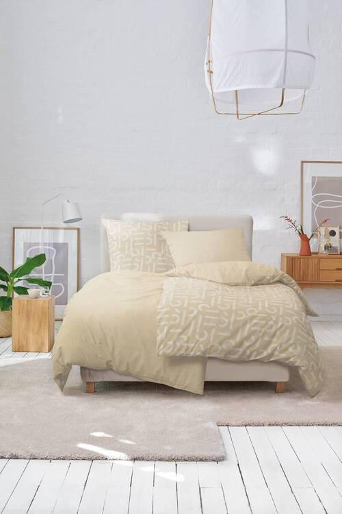 WENDEBETTWÄSCHE 135/200 cm E-ScatterBig-F Flanell  - Beige/Creme, Design, Textil (135/200cm) - Esprit