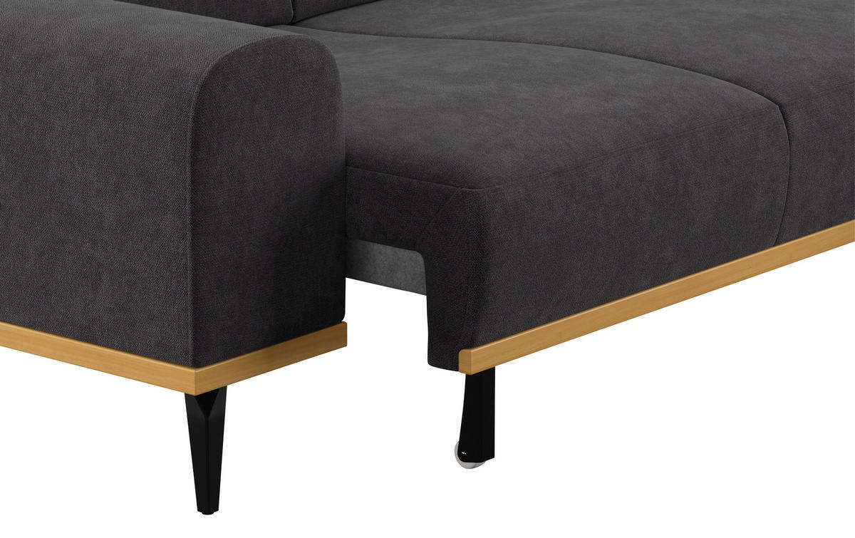 CloseUp von Cotta ECKSOFA Schwarz Mikrofaser.
