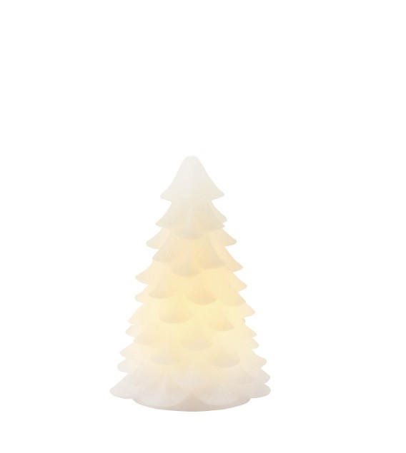 LED-KERZE  - Weiß, KONVENTIONELL, Naturmaterialien (11/16cm)