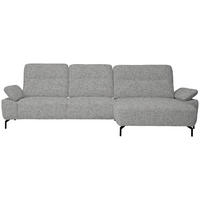 ECKSOFA in Chenille, Flachgewebe Hellgrau  - Hellgrau/Schwarz, Design, Textil/Metall (318/165cm) - Xora