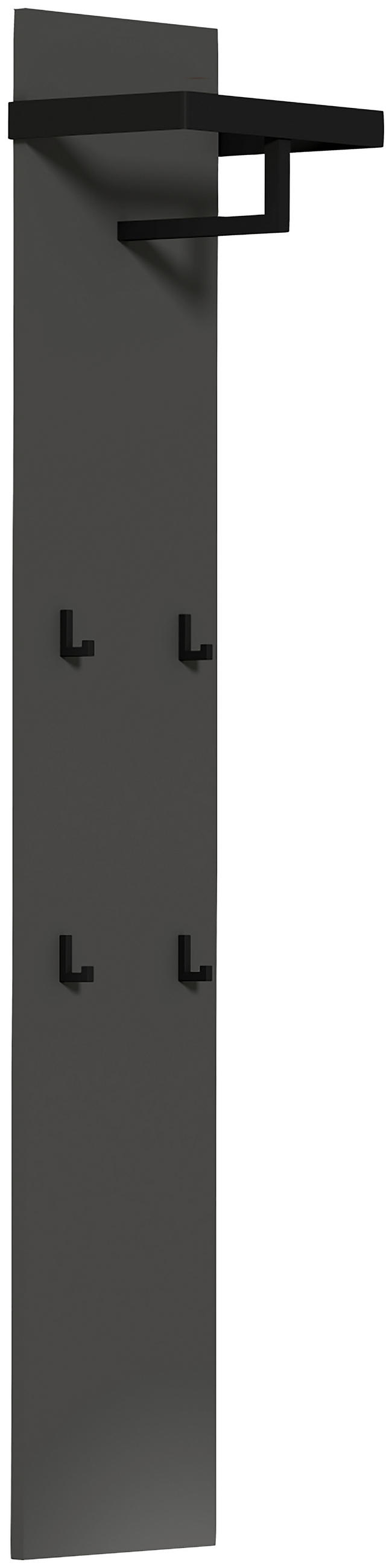 GARDEROBE 3-teilig  in 150/191/34 cm  - Anthrazit/Schwarz, Design, Glas/Holzwerkstoff (150/191/34cm) - Dieter Knoll