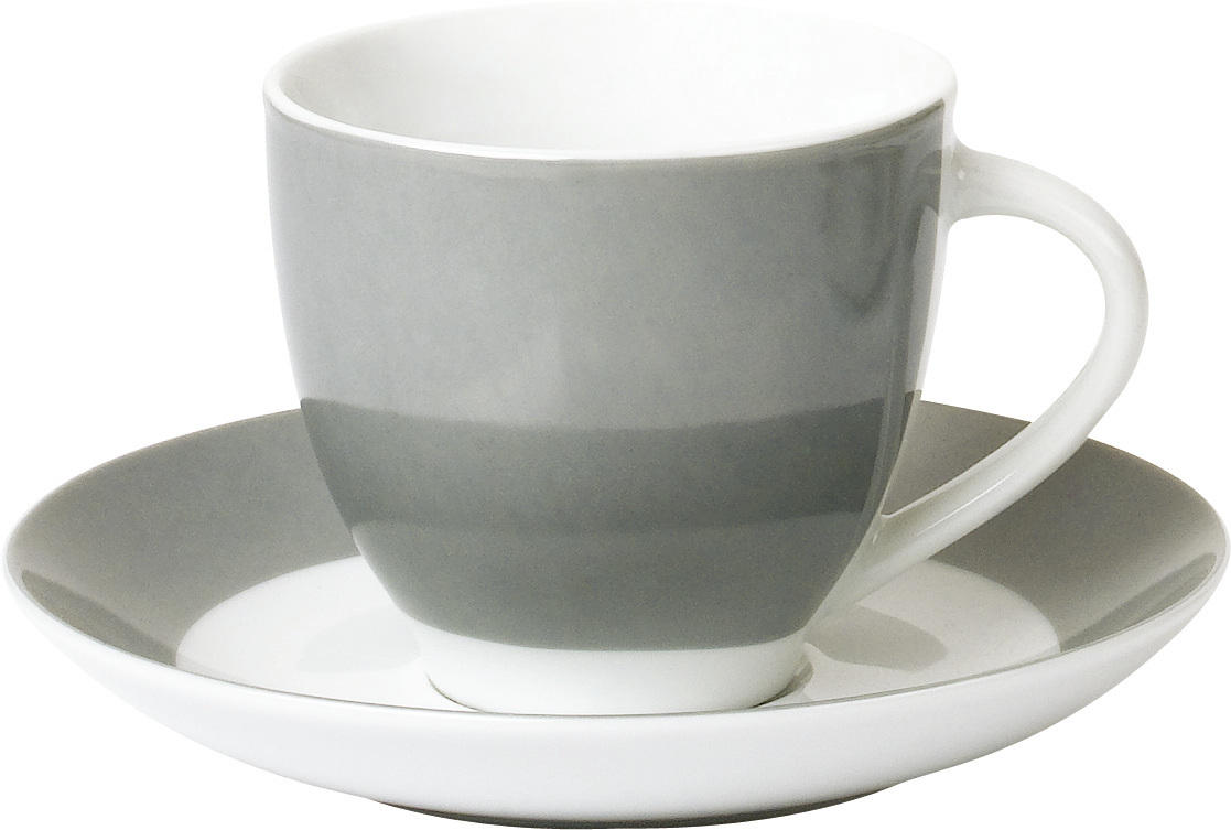 TASSENSET 6-teilig Keramik Porzellan Grau, Weiß - Weiß/Grau, Basics, Keramik (10,5/7,3/8cm)