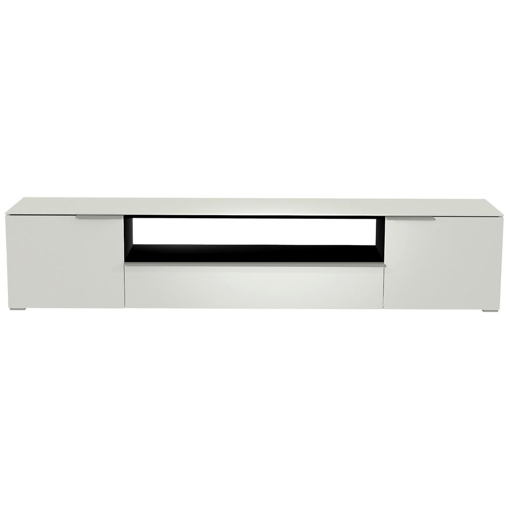 Thumbnail - Moderano Lowboard, Weiß, Alu, Metall, 2 Fächer, 1 Schubladen, 210x43x45 cm, Beimöbel erhältlich, Abdeckplatte aus Glas, ...