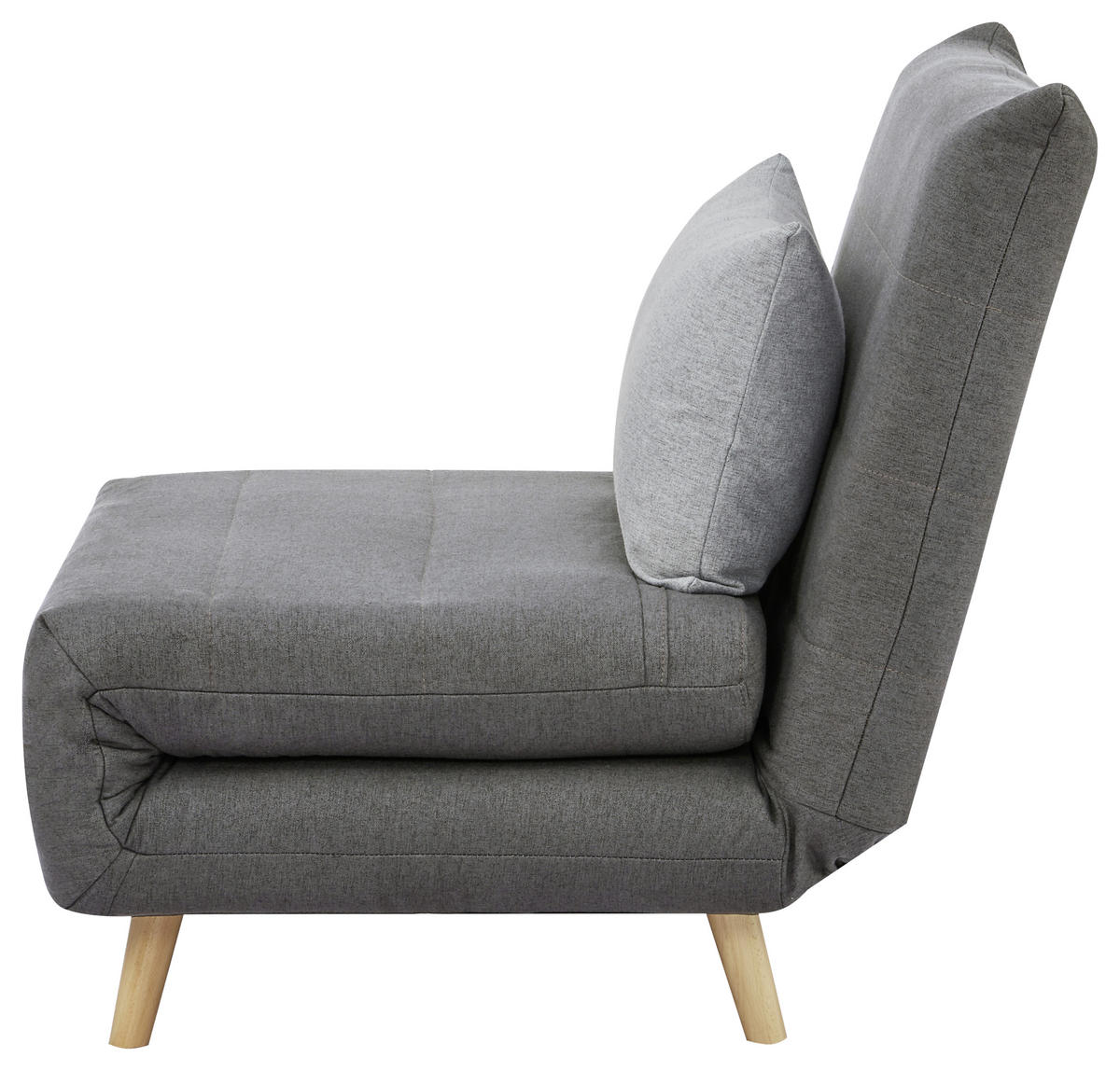 SCHLAFSESSEL Webstoff Grau, Hellgrau    - Hellgrau/Naturfarben, MODERN, Holz/Kunststoff (77/84/91cm) - Livetastic