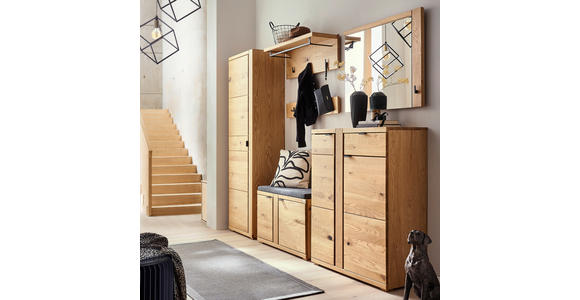GARDEROBE 6-teilig  in 271/196/38 cm  - Wildeiche, Natur, Glas/Holz (271/196/38cm) - Linea Natura