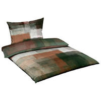 POVLEČENÍ, makosatén, hnědá, bílá, tmavě zelená, rezavá, lesní zelená, 140/200 cm  - bílá/rezavá, Basics, textil (140/200cm) - Fleuresse