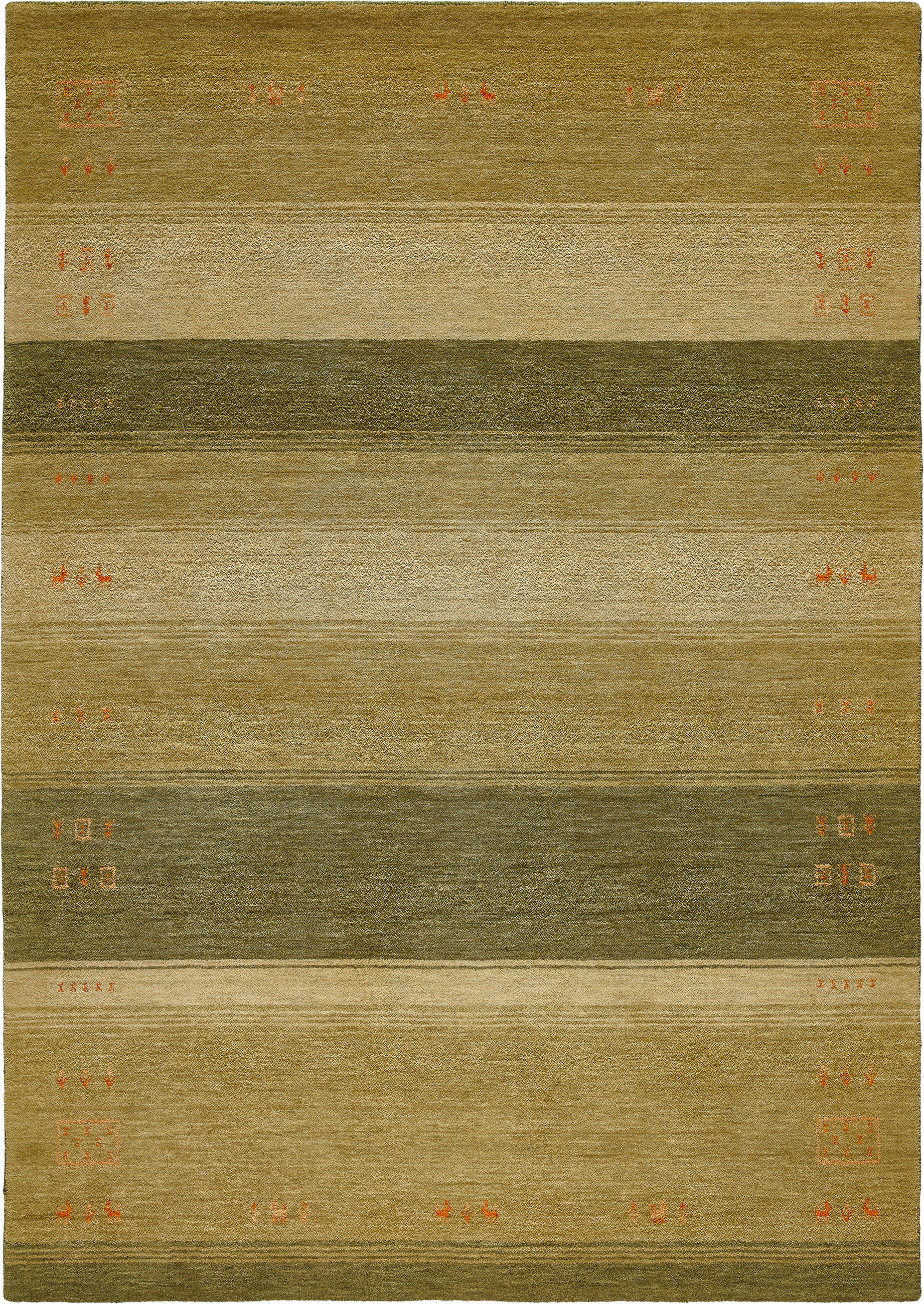 WOLLTEPPICH Wohnzimmer 70/140 cm Edition Alkatif Nomad Grün rechteckig  - Grün, KONVENTIONELL, Textil (70/140cm) - Cazaris