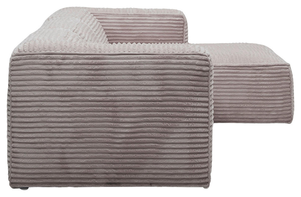 ECKSOFA Ottomane rechts, Eckteil  FEBE Taupe Cord  - Taupe/Schwarz, Design, Kunststoff/Textil (332/163cm) - Stylife