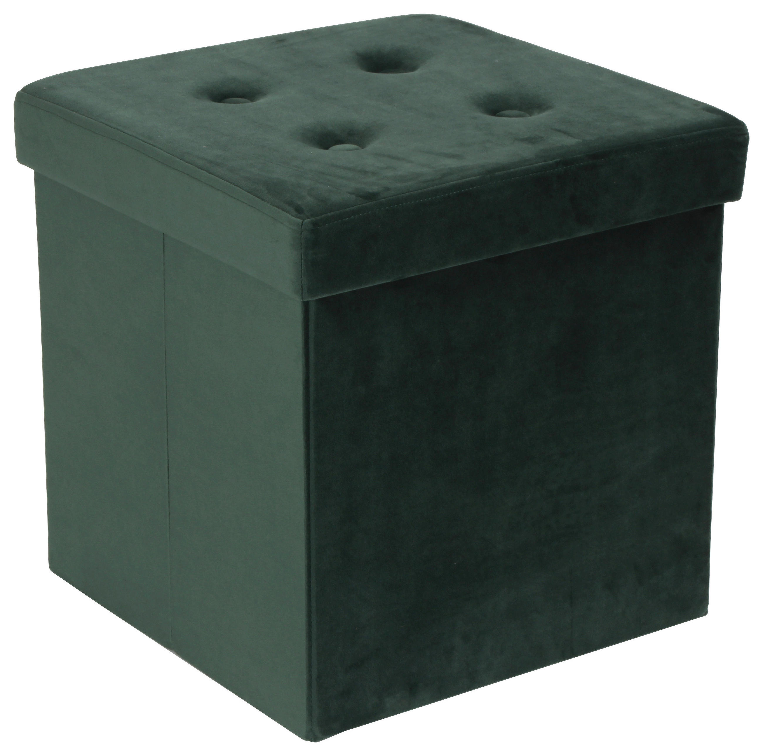 SITZBOX Samt Grün - Grün, MODERN, Textil (38/38/38cm) - Carryhome