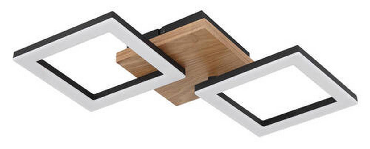 LED-DECKENLEUCHTE 18 W    46/22,5/7 cm  - Dunkelbraun/Opal, Design, Holz/Kunststoff (46/22,5/7cm) - Globo