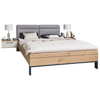BETTANLAGE 180/200 cm  in Anthrazit, Grau, Taupe, Eichefarben   - Taupe/Eichefarben, Konventionell, Holzwerkstoff/Textil (180/200cm) - Dieter Knoll