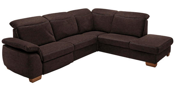 WOHNLANDSCHAFT in Textil Dunkelbraun - Dunkelbraun/Beige, KONVENTIONELL, Textil (299/245cm) - Voleo